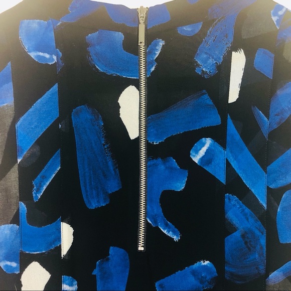 GREY JASON WU Blue 61 Brushstroke Pleated Dress - Picture 5 of 6